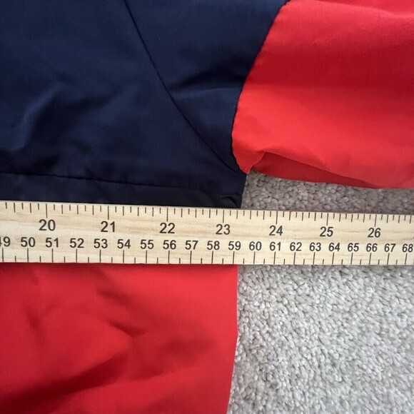 Divided Hooded Mens Red Blue Windbreaker Medium Long Sleeve Zip pullover Pocket - Picture 6 of 7